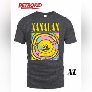 Retro Kid - YTV x Nanalan, Unisex Mona T-Shirt - Vintage Charcoal. Size: XL. NIB